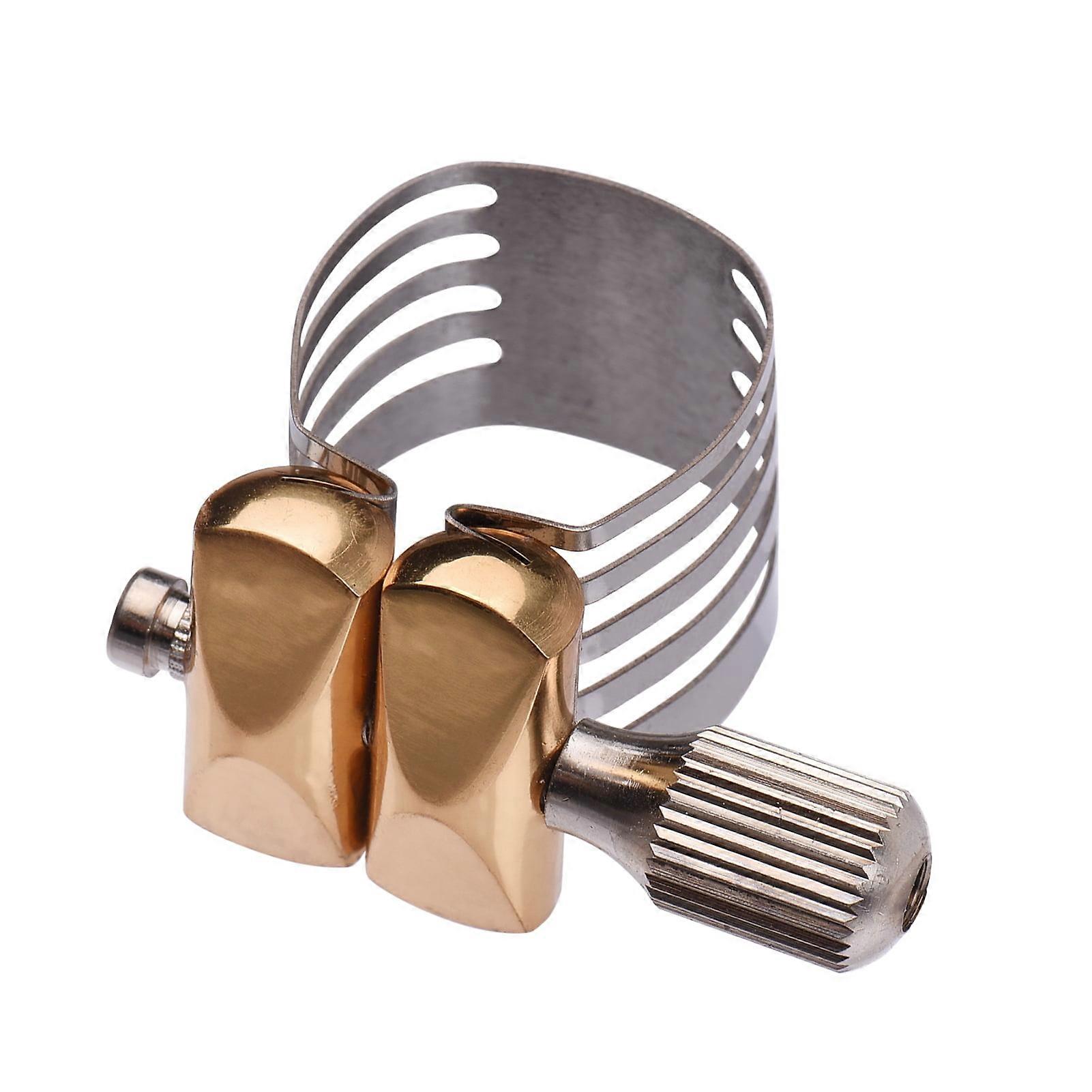 Durable Saxophone Ligature with Adjustable Screw Compatible with Alto, Soprano Sax, Silver Rookin, Iuppa, Huiop Models