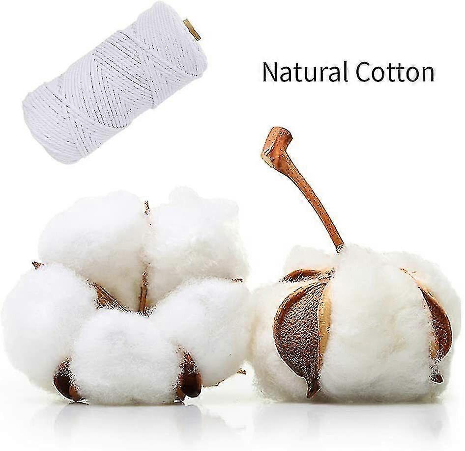 2025 345mm Natural Beige Cotton String Twisted Cord Rope Artisan Macrame Craft Diy