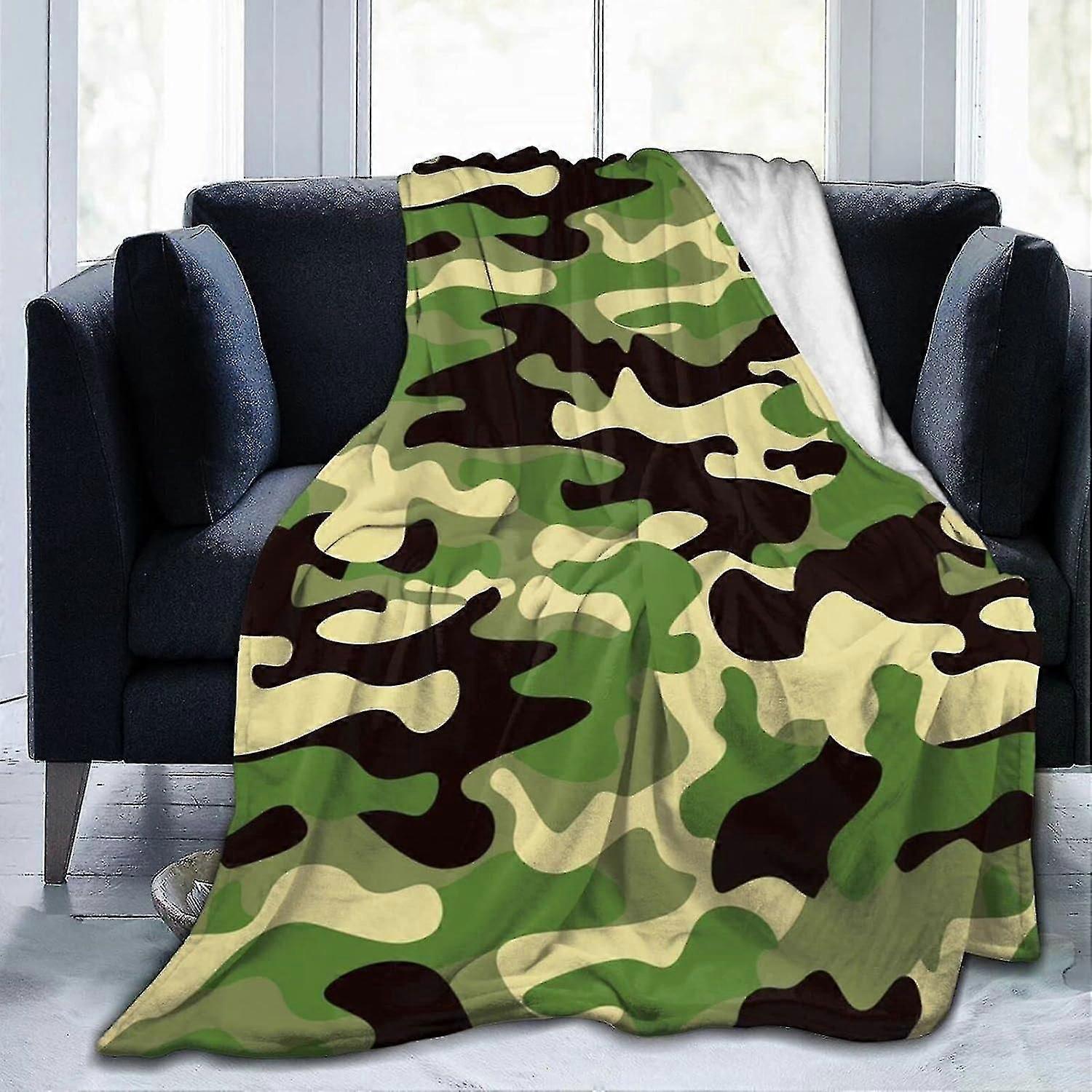 Blanket Fleece Blanket Sofa Throw Camo Pattern Army Camouflage Flannel Blanket Throw For Adult Child Blankets Gifts For Family