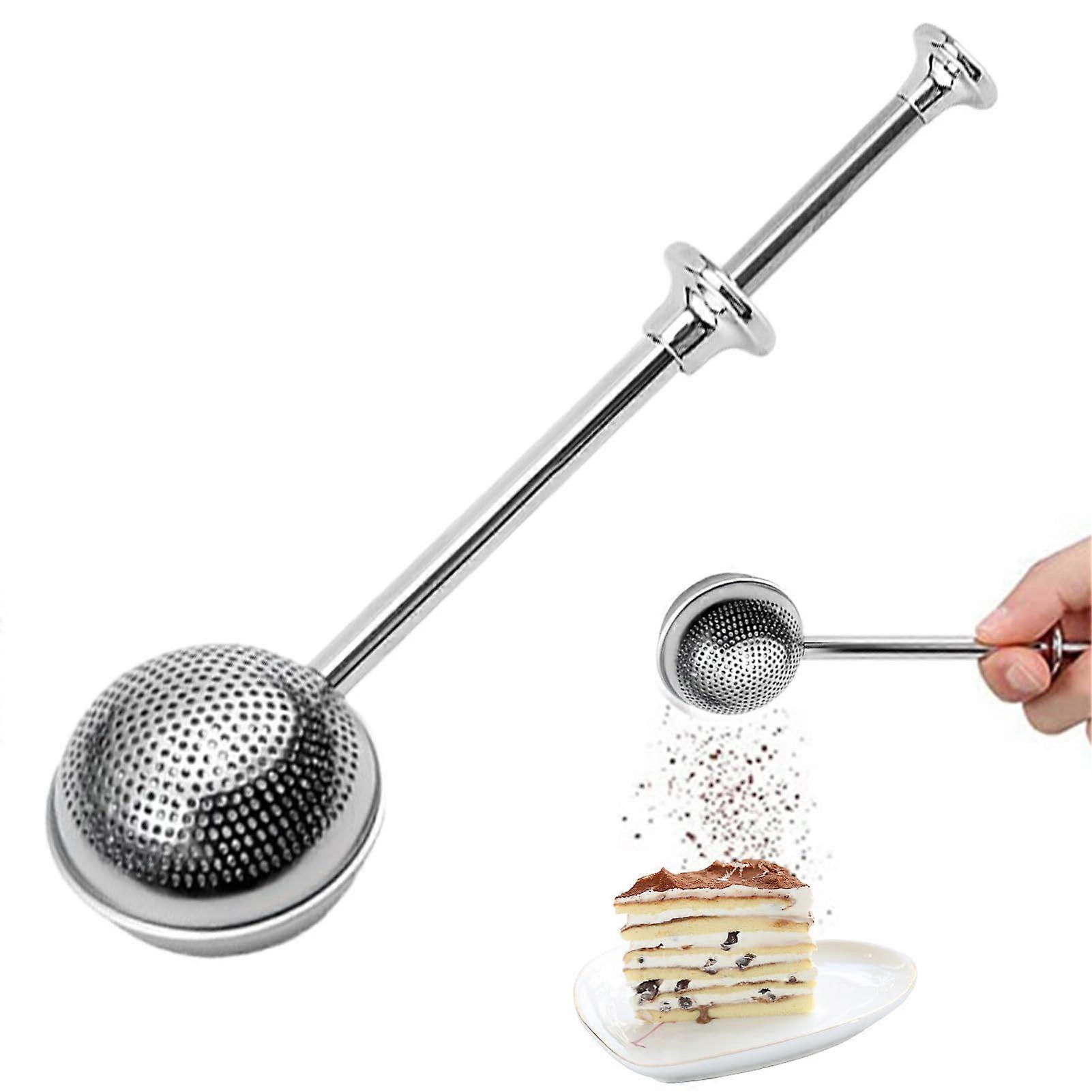 Flour Duster Powdered Sugar Shaker Wand, Rotating Tea Filter Sifter For Flour And Spices, Spherical