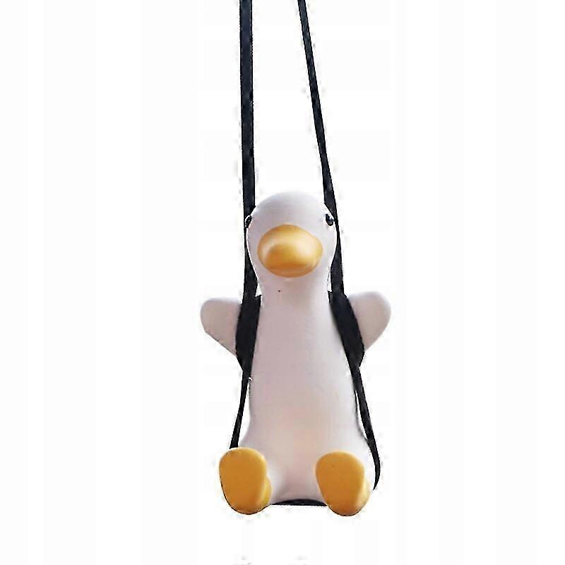 Duck On A Swing On A Car Mirror