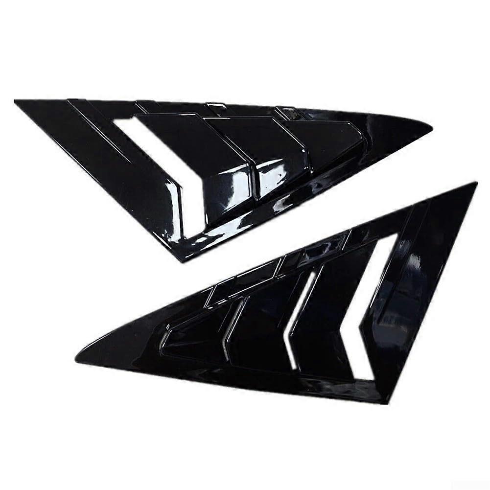 Louver Shutter Cover Rear Side Vent Trim Gloss Black For 20132019 Hatchback Airflow UV Glare Reduction