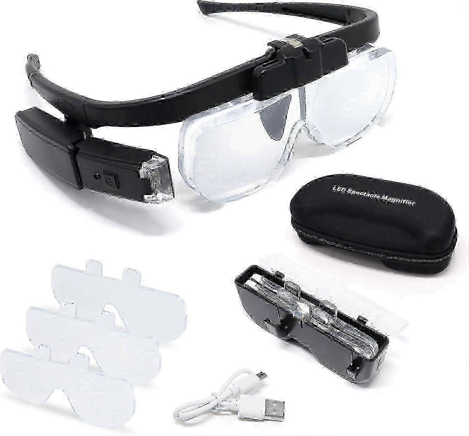 LED Head Mount Magnifier, Professional Tool for Reading and Repair Tasks