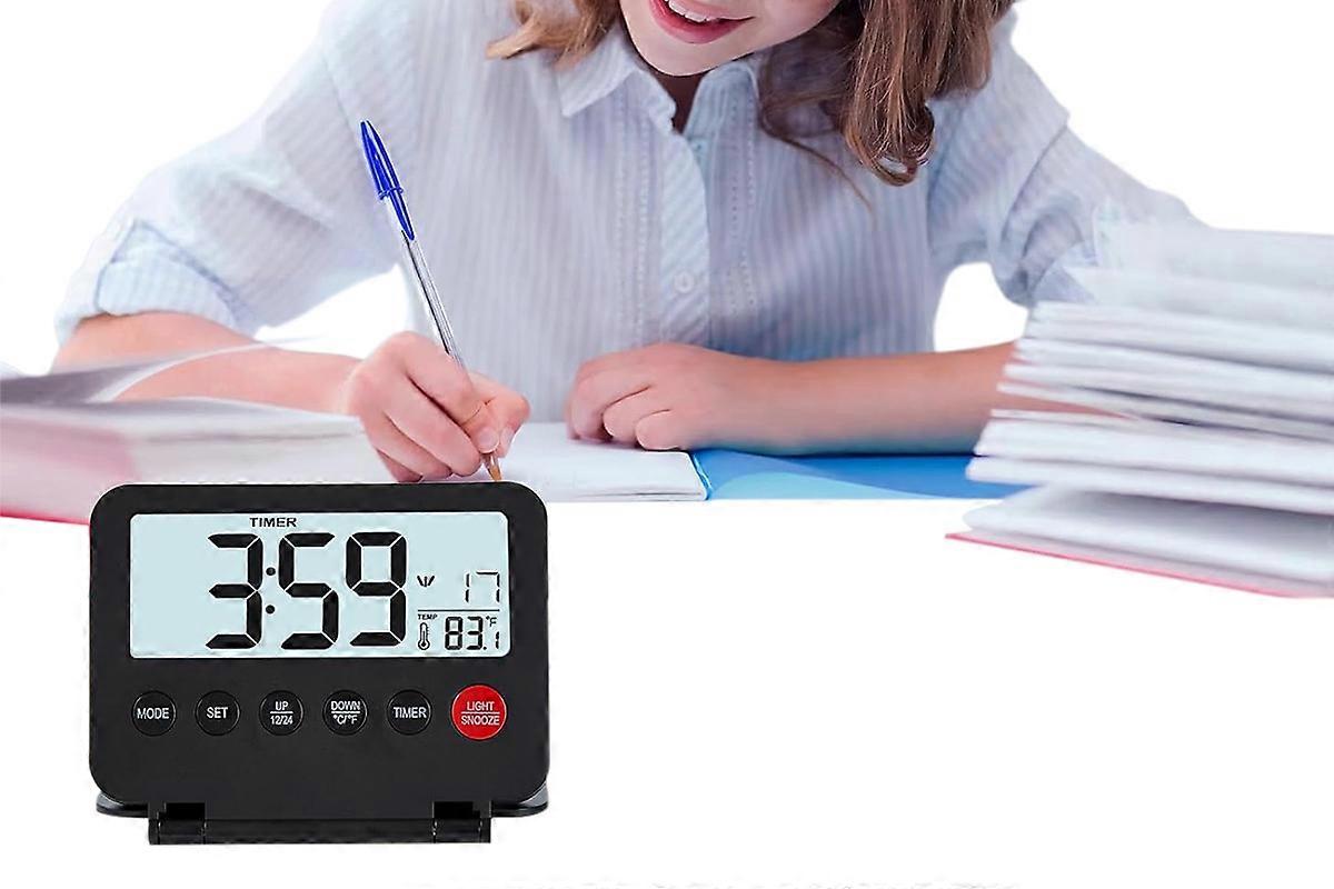 Foldable LED Alarm Clock with Temperature Display Digital Desk Clock with
