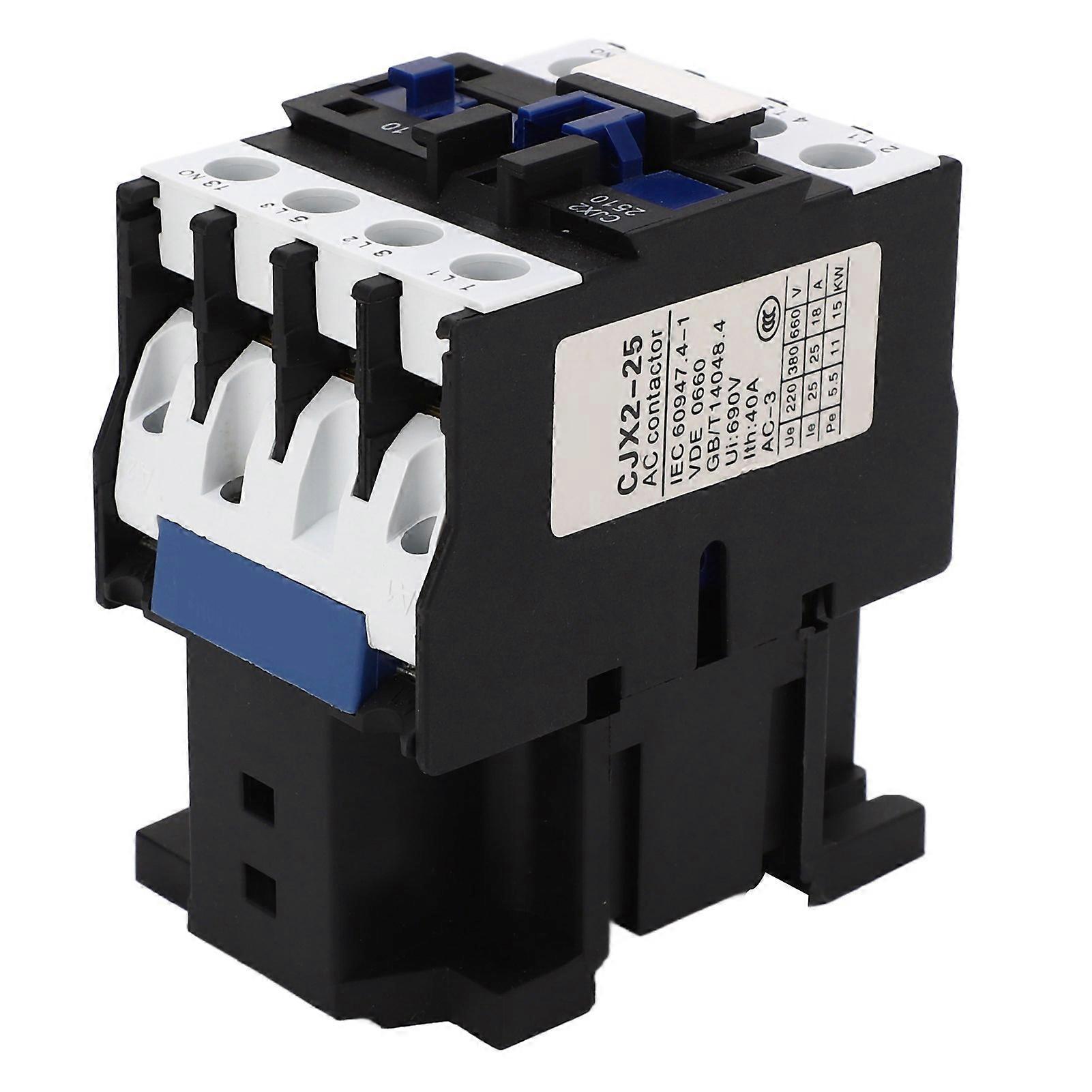 AC Contactor Copper Coil 3P Normally Open Silver Contact Circuit Switch Controller AC 380V 25A