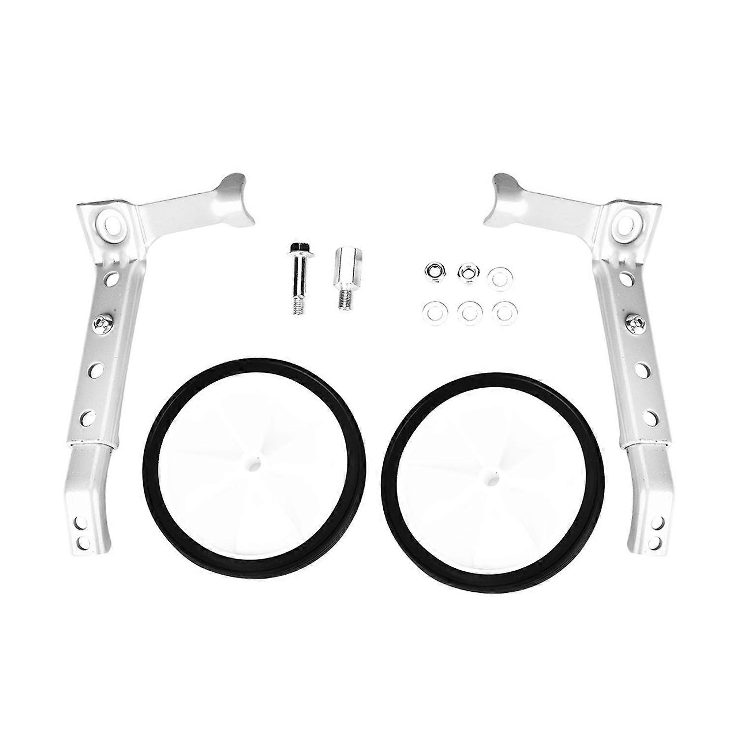 Variable Speed Bicycle Training Wheels Adjustable for Kids Bikes 16" to 22" (Silver)