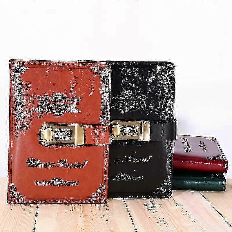 Leather Diary with Combination Lock Password Protected Journal for Secret Writing and Note Taking