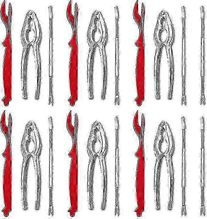 20 Pcs Seafood Tools Set Including 8 Forks, 6 Crab Crackers And 6 Lobster Shellers