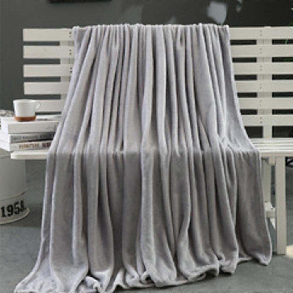 WJSXC Gray Micro Plush Fleece Flannel Throws, 70cm x 100cm