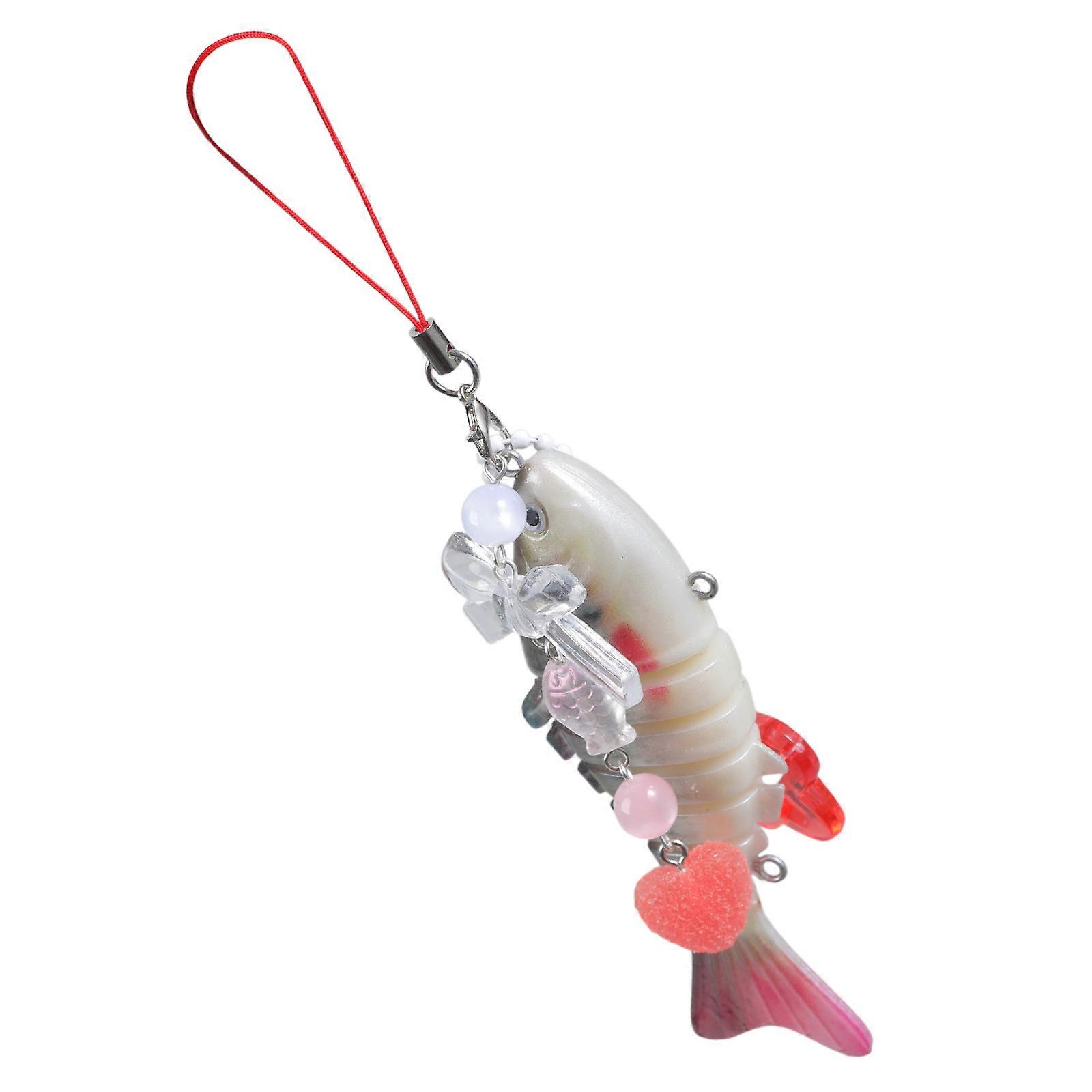 Lightweight Colorful Fish and Star Phone Holder Handmade Keychain Pendant Mobile Strap Decoration for Everyday Use  Red