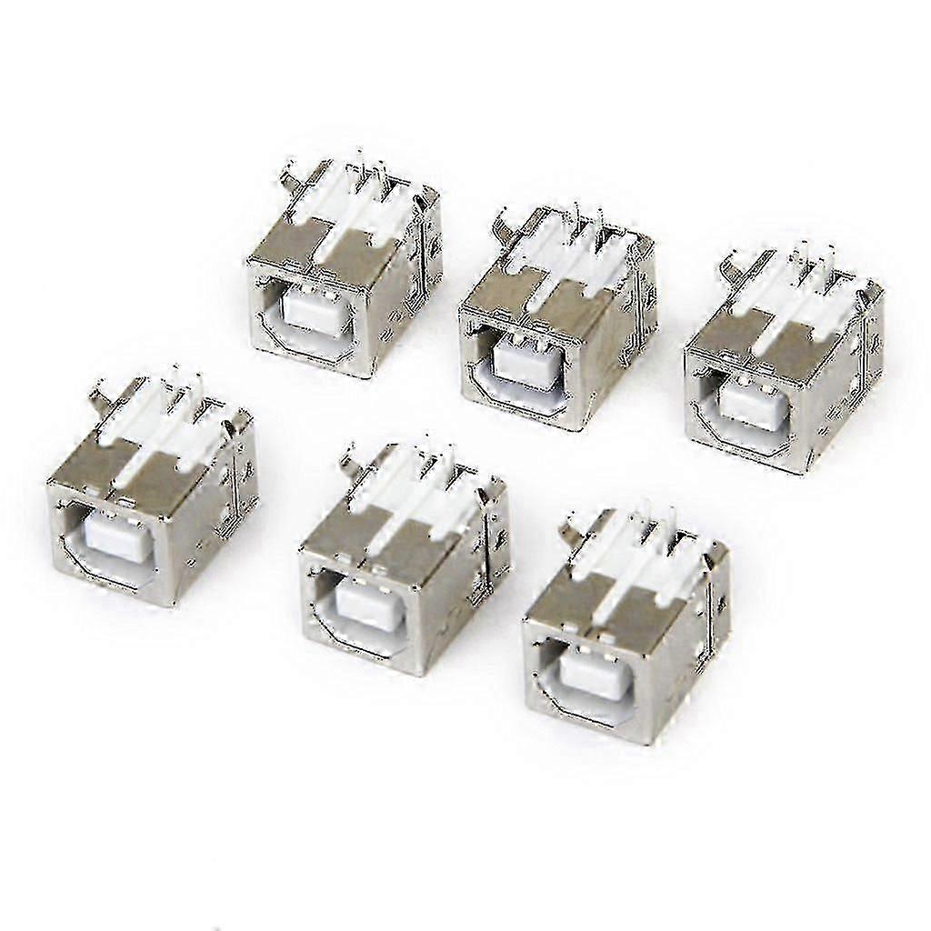 Lot Of 6pcs Replacement Usb Connector Socket Type B Female Right Angle