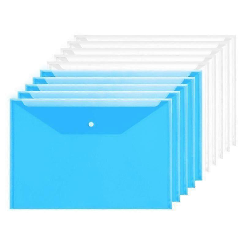 Plastic Wallets - A4 Plastic Folders with Wallet Document Folder(10pcs, blue, white)