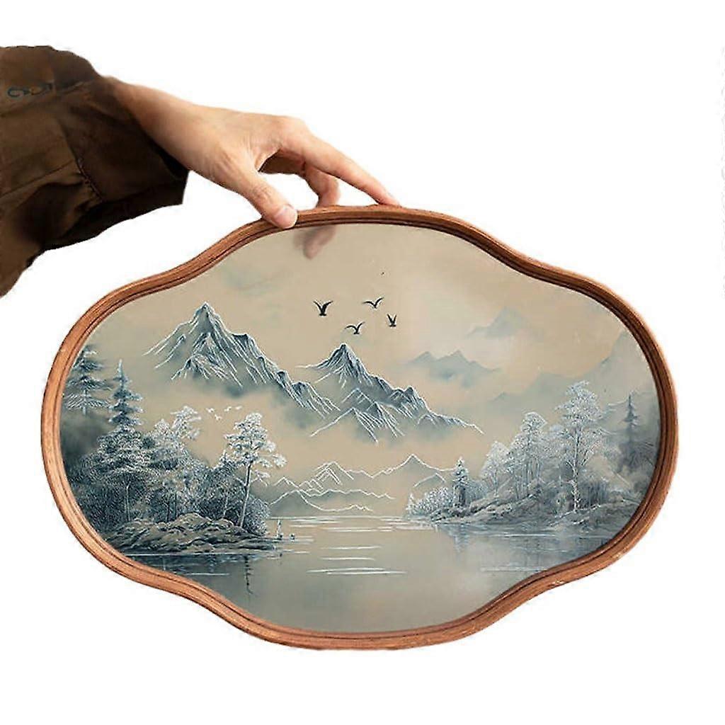 Tea Tray Model A Chinese Style Retro Multifunctional Fruit Tea Tray Snack Plate With Storage For Kung Fu Tea Set
