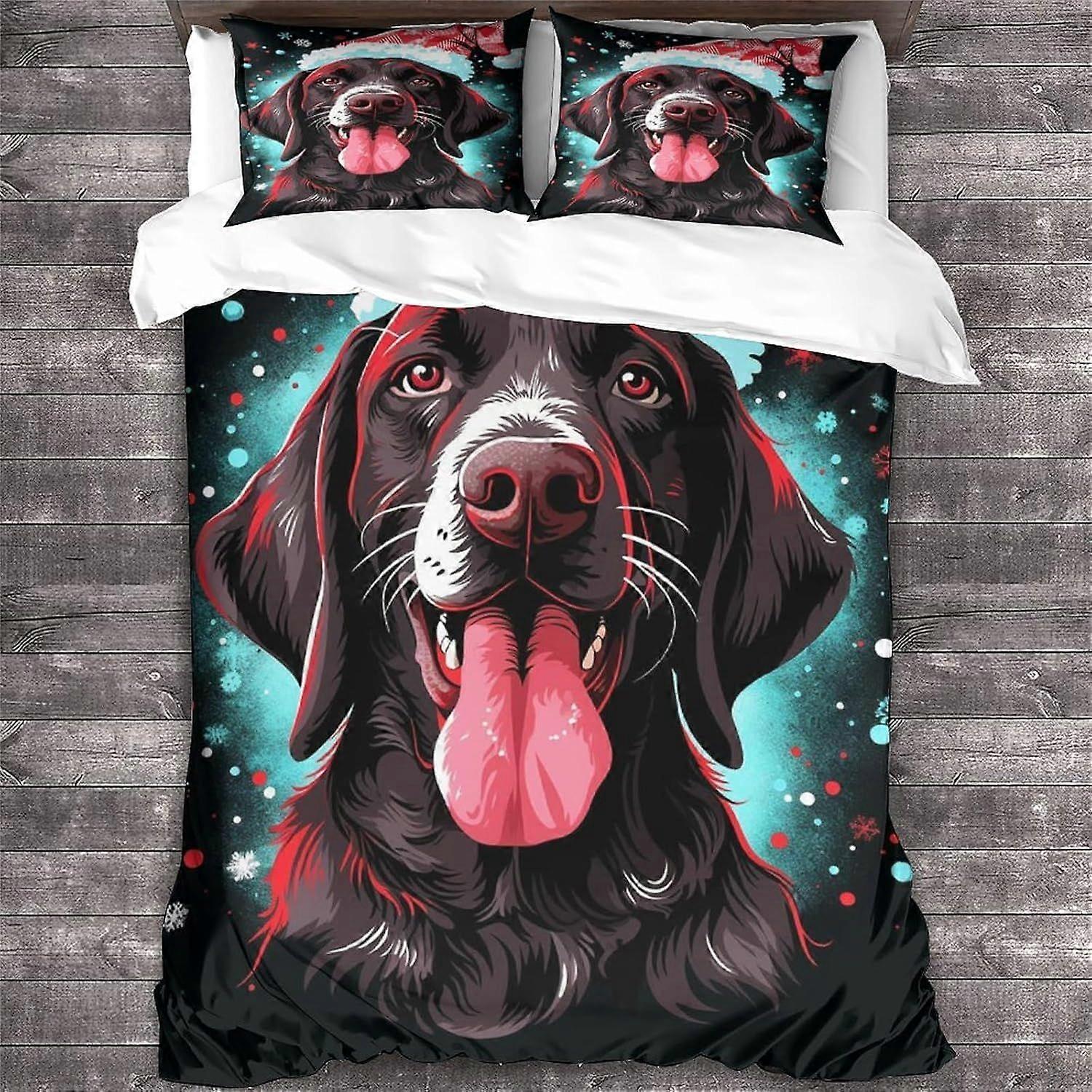 LikeEj لحاف غطاء 3D المطبوعة الفراش لحاف غطاء لحاف عيد الميلاد مع سحاب إغلاق لينة ستوكات مزدوجة