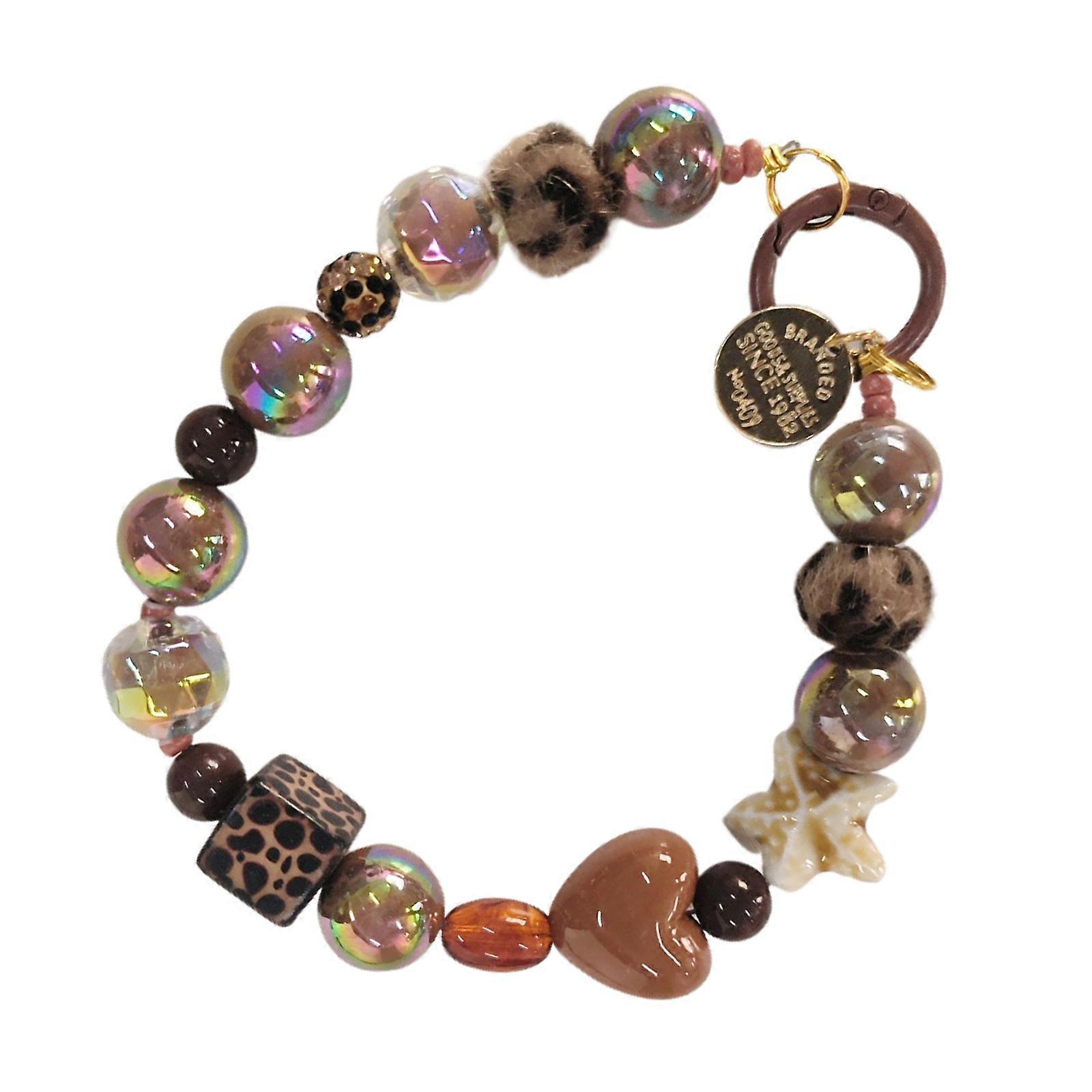 Elegant Leopard Heart Love Charm Portable Keychain Charm Sturdy Alloy Pendant for Handbags Decoration for Daily Use Multicolor