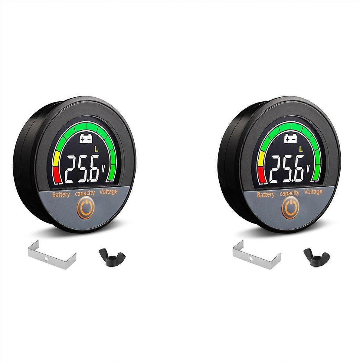 2X 12V 24V 48V 60V 84V Waterproof IP67 Battery Capacity Voltage Meter with Backlight LCD and Low-Vol