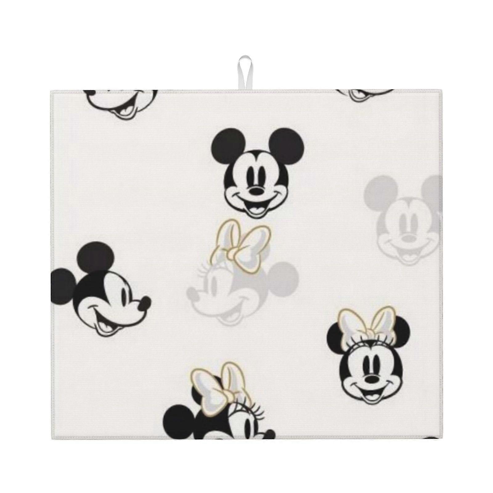 Mickey Mouse Dish Drying Mat For Kitchen Counter, Microfiber Dish Mat, Fast Absorbent Draining Pad