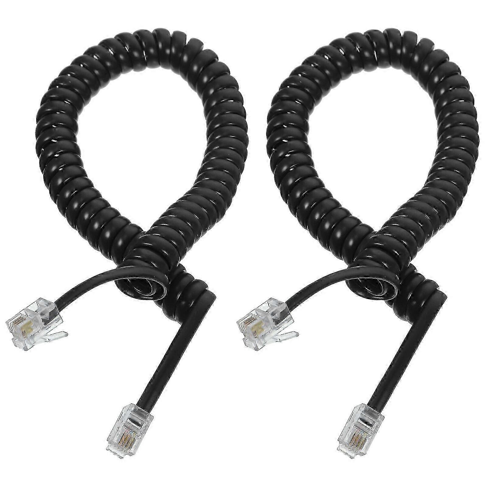 2-Pack Coiled Telephone Handset Cords for Telephones