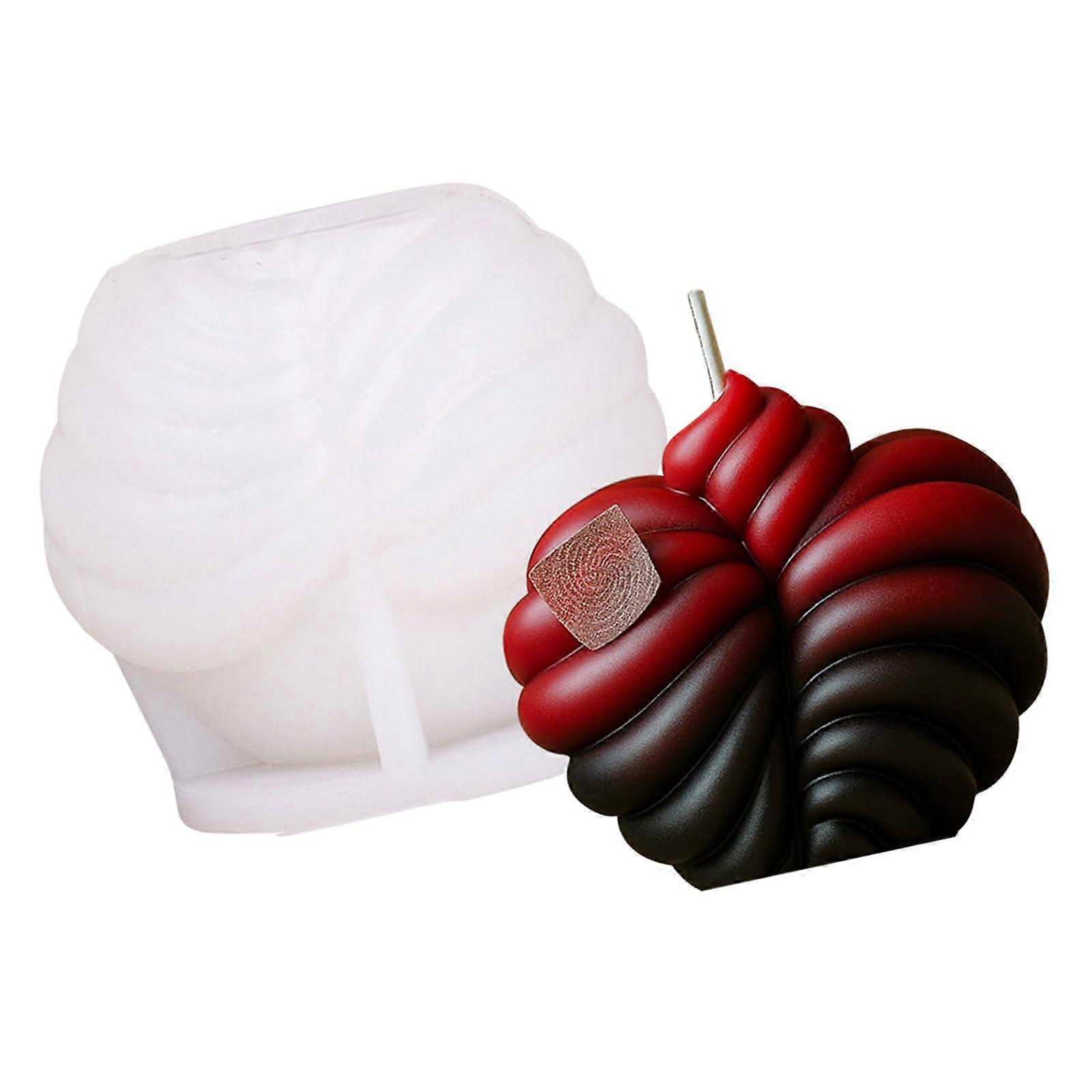 Striped Heart Silicone Soap and Candle Molds for Resin Making, Heat Resistant Nonstick Durable