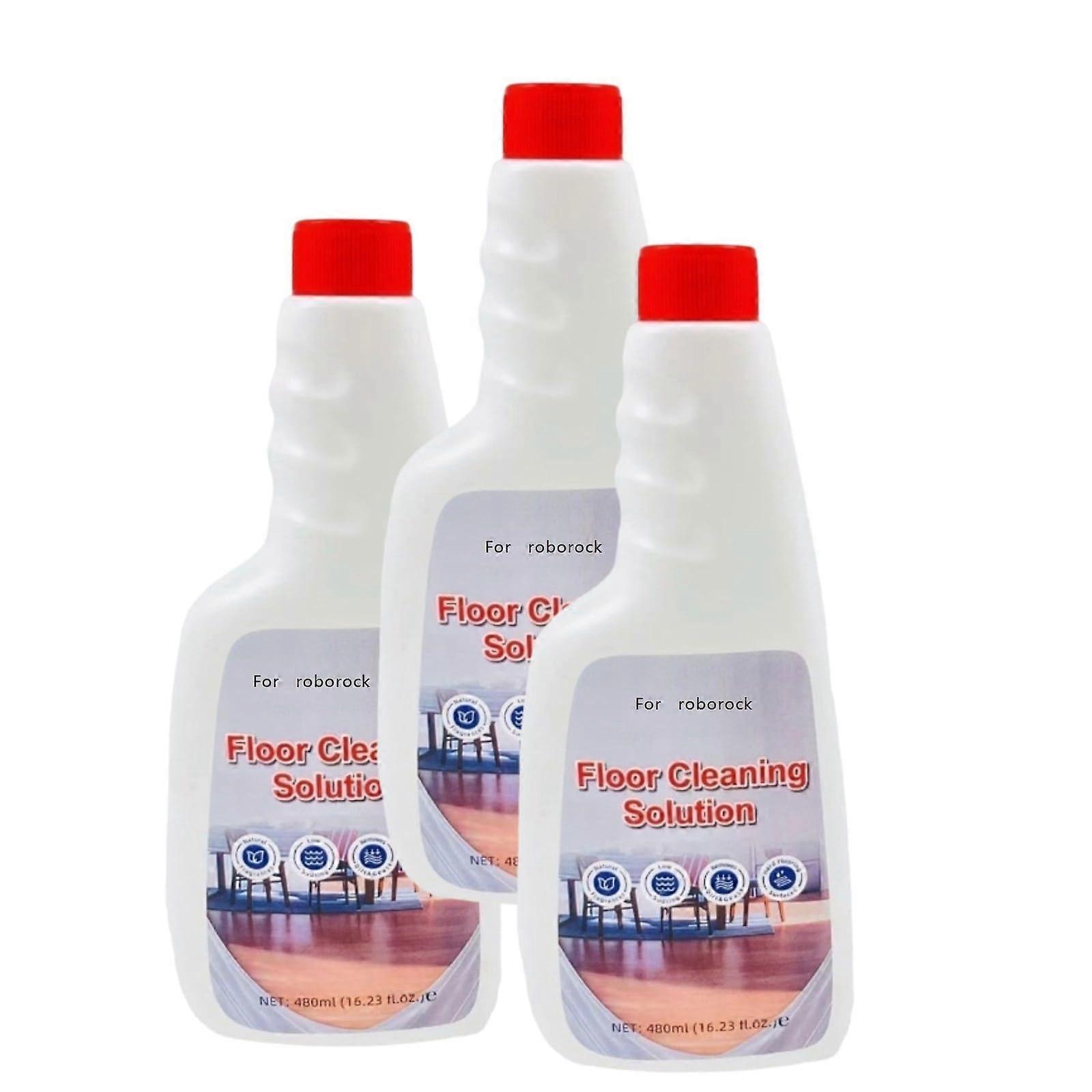 Robot Vacuum Cleaning Solution, Floor Cleaner for Roborock Hard Floors, 480ml, 3pcs