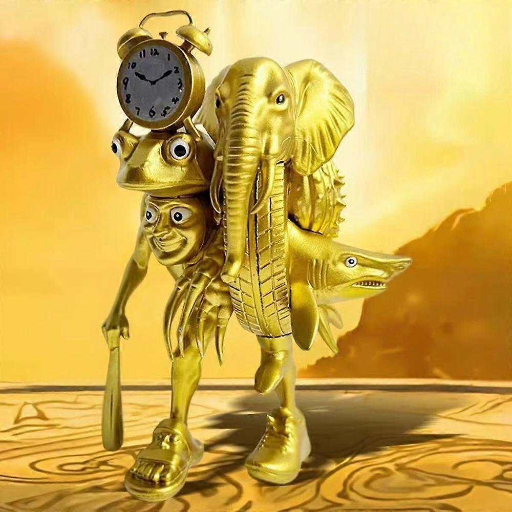 Figurines dorées italiennes Brainrot Monster Fusion Edition, jouet Tung Tung Tung Sahur Tralalero Tralala, figurine d'action Anime, ornement