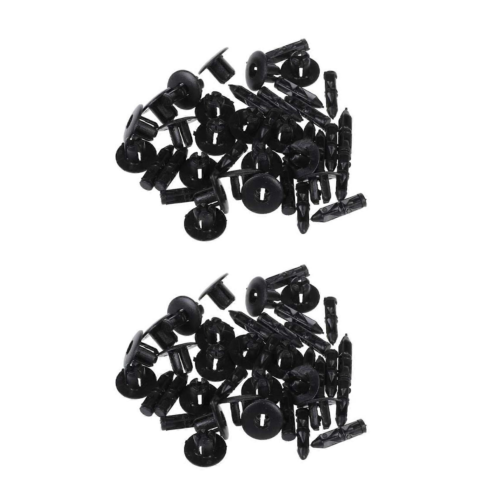 40 Pcs 7mm Hole Plastic Push Screw Rivet Fairing Panel Fixings Clips