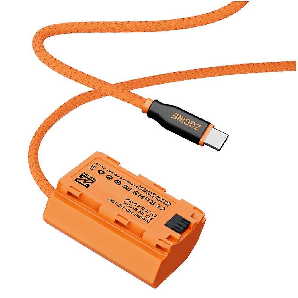 ZGCINE PD-FZ100 Type-C USB-C to FZ100 Dummy Battery Cable Braided Wire for Sony A7III A7RIII A7SIII A7RM4 A9 A7M3 A7C FX3
