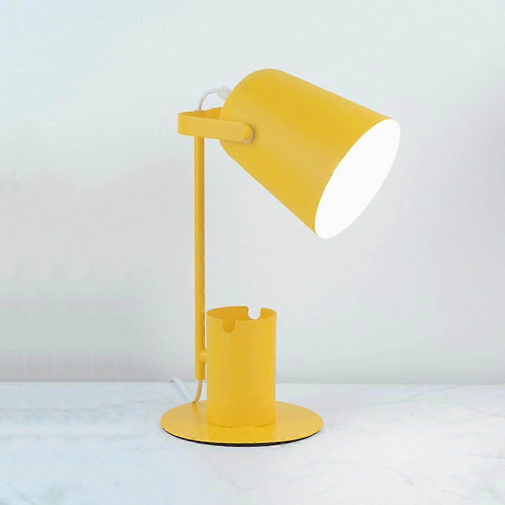 Adjustable Metal Desk Lamp with Pen Holder and Phone Slot, Warm Light Scandinavian Table Lamp