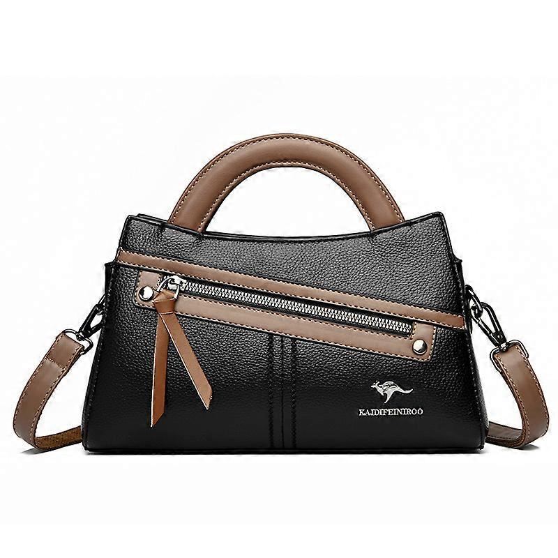 Women's bag, PU material color block splicing, commuting handbag
