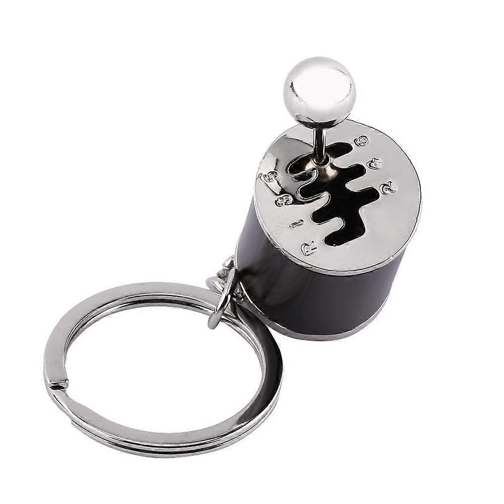 Gear Shift Keychain with Realistic 6Speed Knob, Durable Metal, Car Enthusiast Gift, Black