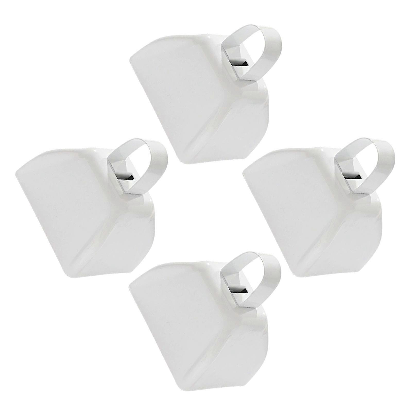 Pack of 4 Antirust Cheering Instruments Cowbell Set for Rallies Pet Collar Tracking Devices and Party Fun Additions  White