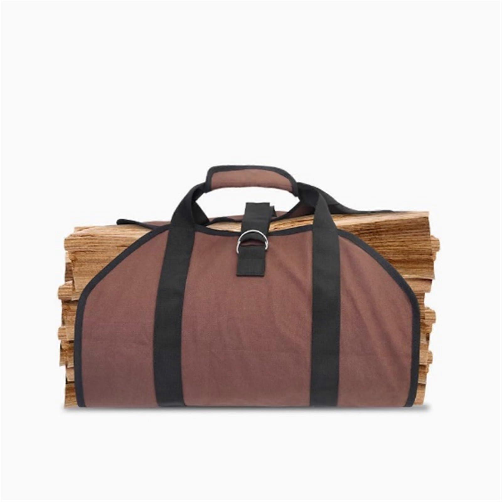 Heavy Duty Waterproof Firewood Carrier Tote Bag with Handles, Large Capacity for Camping and Indoor Use
