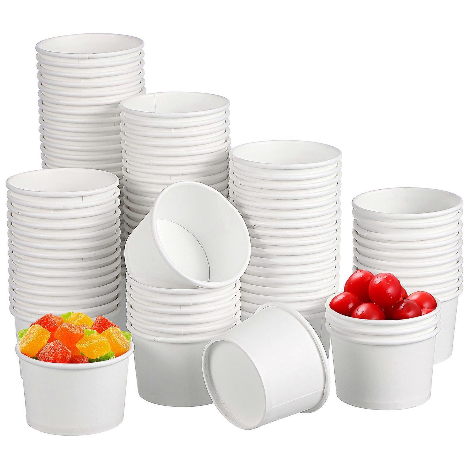 White Paper Cups Disposable for Sampling 100Pcs Small Drinking Cups