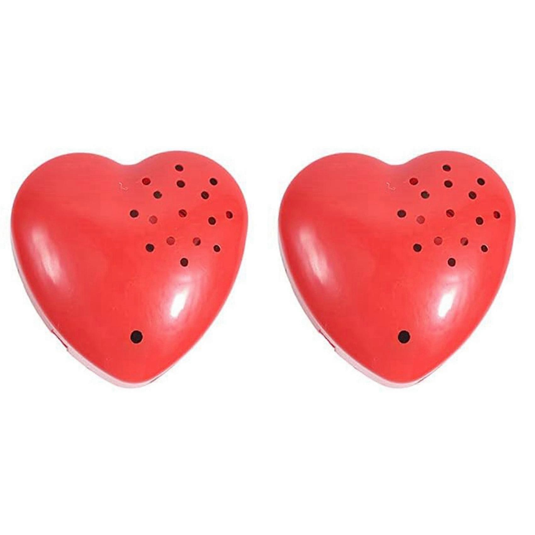 2PCS Heart Shaped Voice Recorder, Voice Recording Button 10 Seconds, Valentine'S Day Heart Sound Recorder