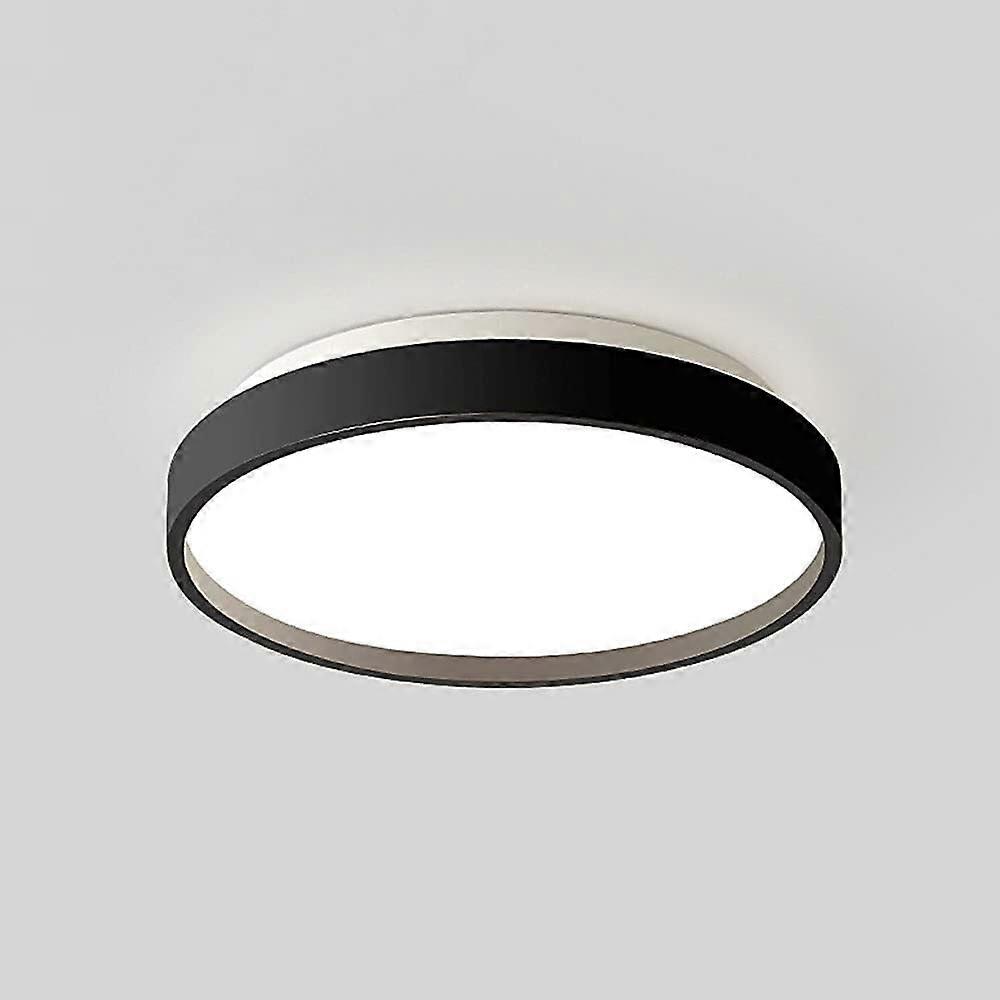 LED Ceiling Light Slim Modern Flush Mount, EyeFriendly Bedroom Lamp, Black 10.2in