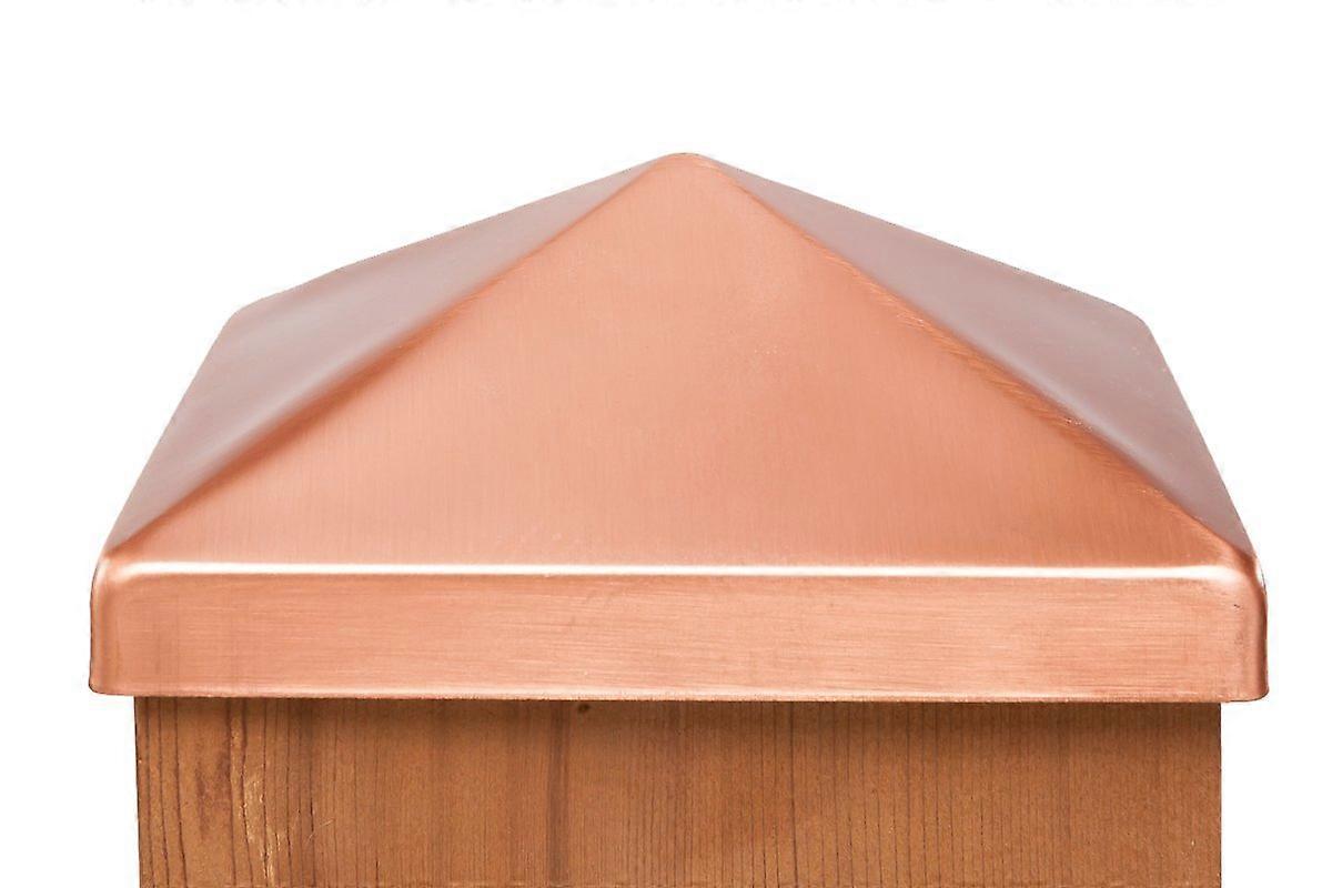 Solid Copper 4.5 x 4.5 Pyramid Post Cap WeatherResistant for Fence and Deck Railing