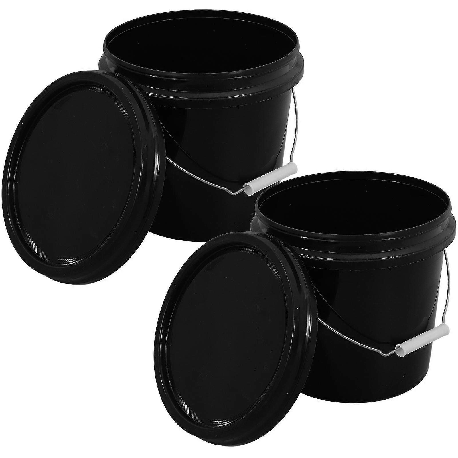 Multipurpose Plastic Water Bucket with Lid 2Pcs for Home Usage