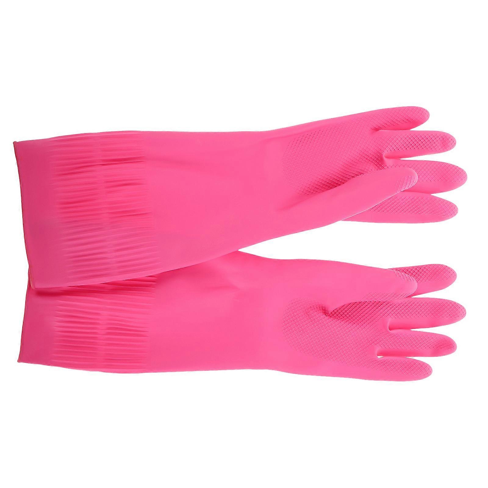 Reusable Rubber Dishwashing Gloves for Cleaning 1Pair Household Use