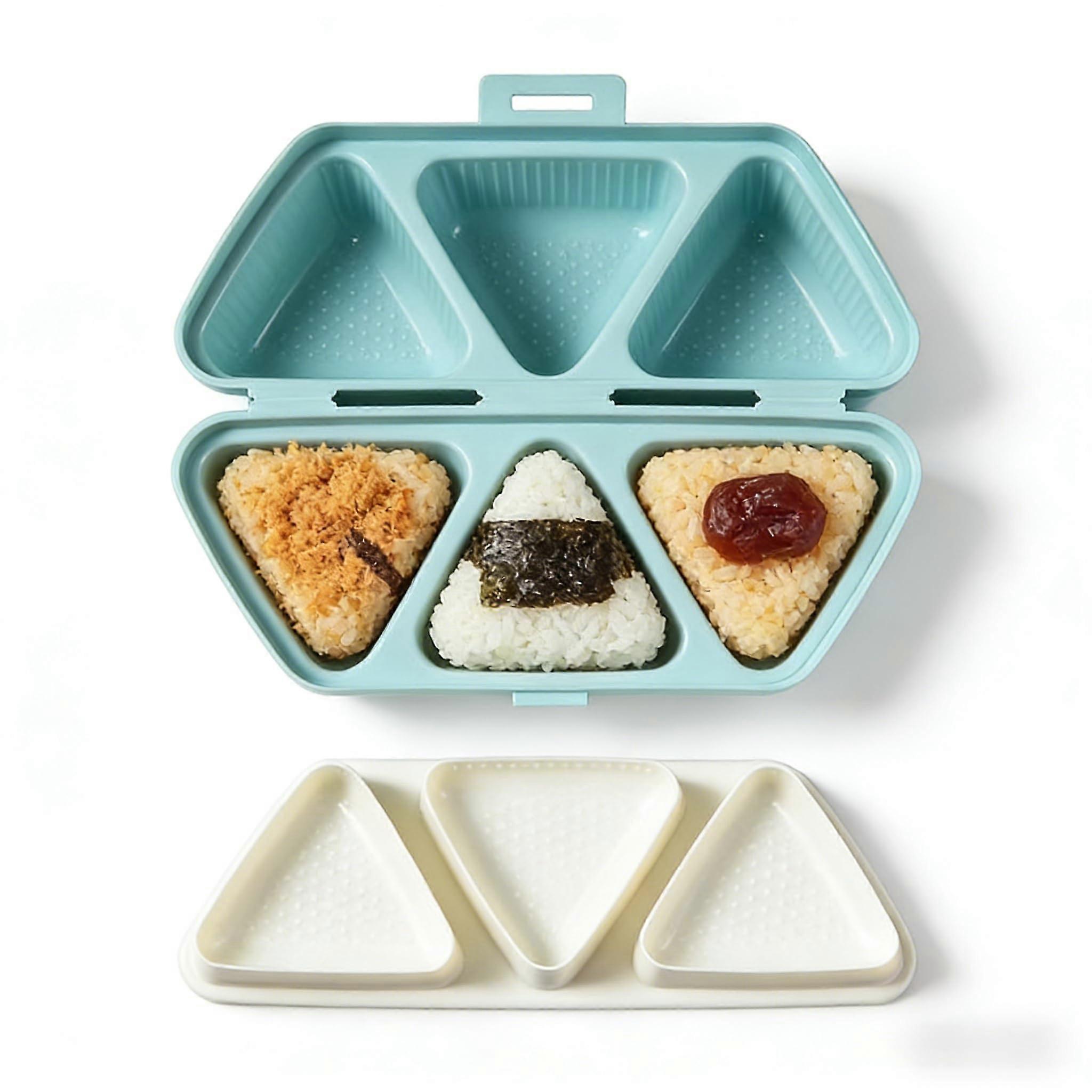 6in1 Sushi Rice Ball Mold, Foldable Onigiri Maker, Makes 6 Triangular Rice Balls, Dishwasher Safe