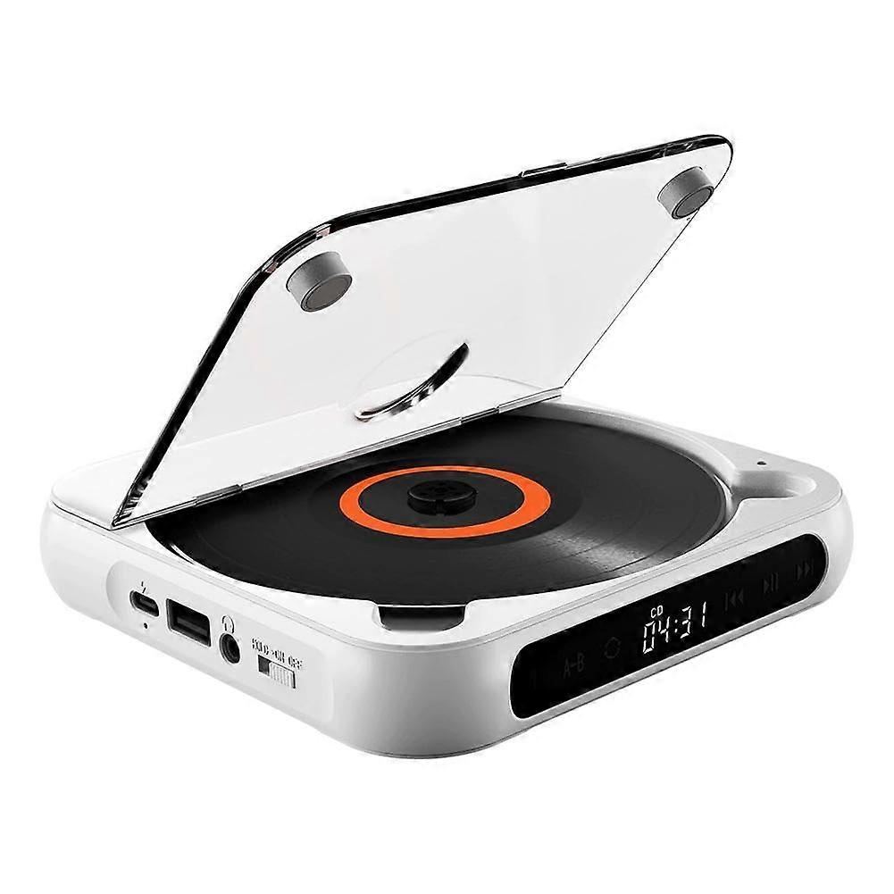 Portable Player Bluetooth HiFi Heavy Bass With Wired Playback Lightweight Compact Battery Rechargeable White 1Piece