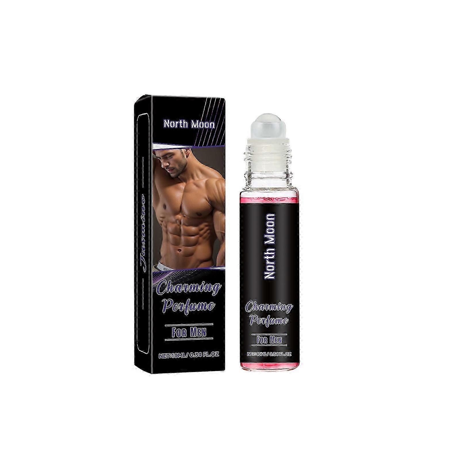 Men's Pheromone Perfume - Jasmine & Pomegranate Roll-On Fragrance for Long-Lasting Freshness, Mood Enhancement & Masculine Charm - Portable Travel-Fri