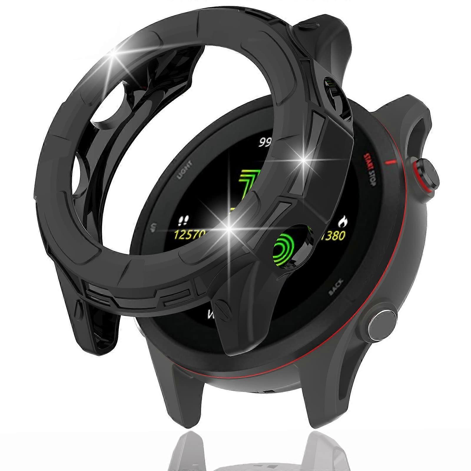 Black TPU Case Cover with Full Edge Protection and Precise Button Access for Garmin Forerunner 955