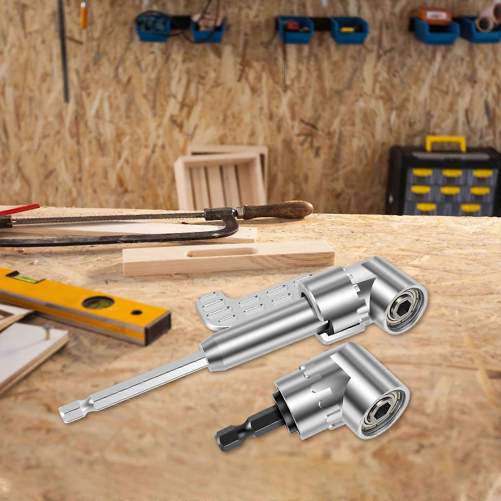 AEVXKHI 24PCS 105° Right Angle Drill Adapter, Metal Bit Adapter for Tight Spaces, Angled Drill Attachment Compatible with Standard Drills