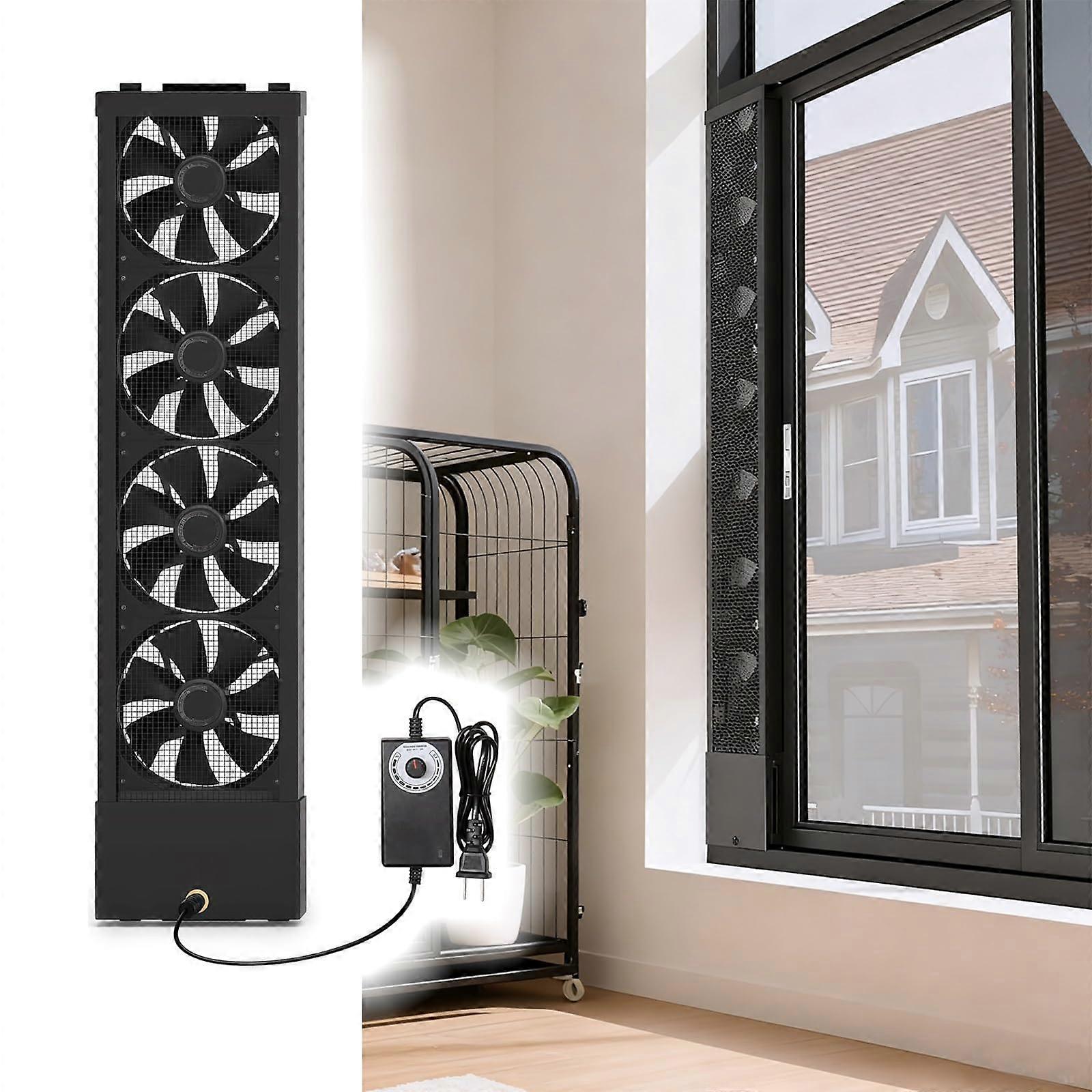 Adjustable Window Exhaust Fan with Insect Screen, Tool Install, Fits 37.441.3in Openings