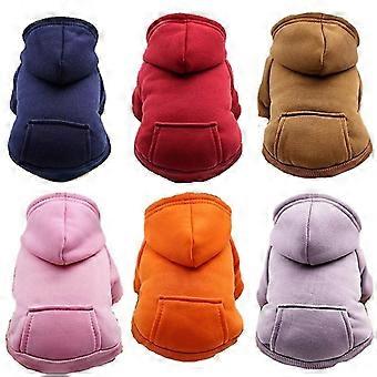 Solid Dogs Hoodies Pet Cat Pocket Sweatshirt Puppy Warm Coat Dogs Jackets Sweatshirt Cat Costume Cotton Outfits