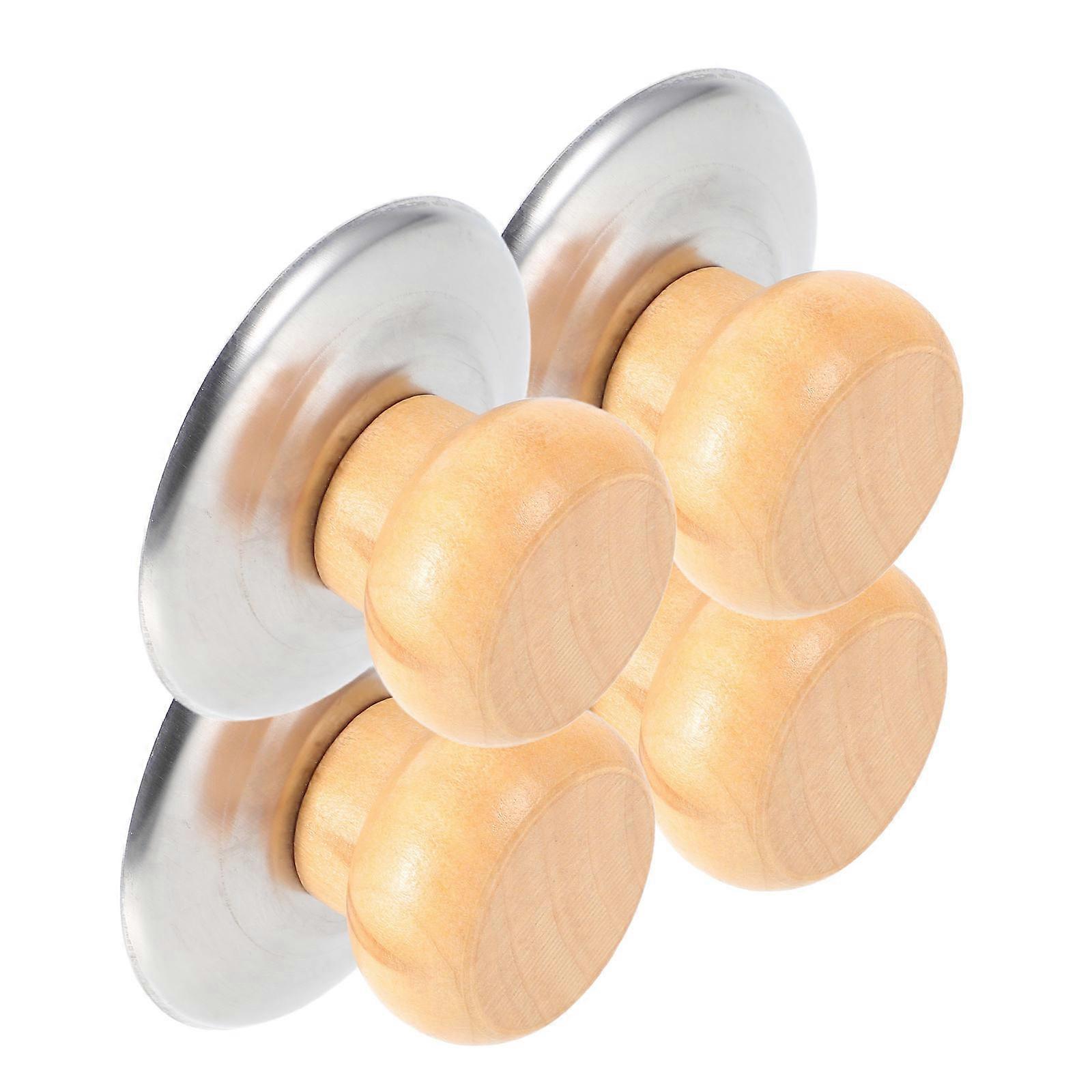 Wooden Lid Handle Heat Resistant Replacement Pot Knobs 4Pcs Set
