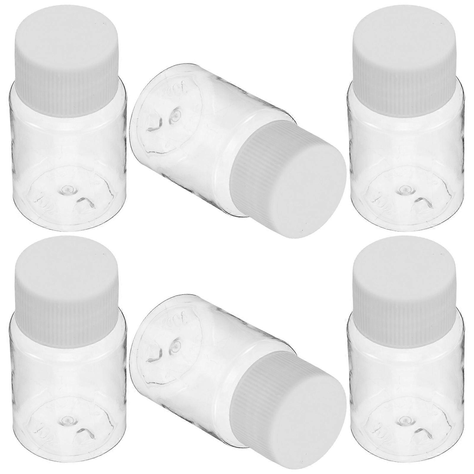 Plastic Medicine Storage Container for Liquid Dispensing 6Pcs Transparent Vials
