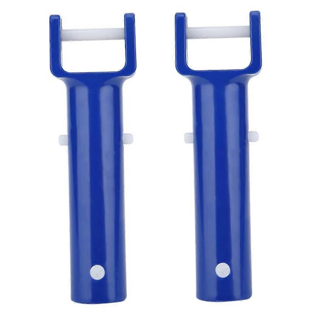 2PCS Pool Vacuum Head Handle Replacement with Swimming Pool V Clip, Plastic Blue, Easy Install