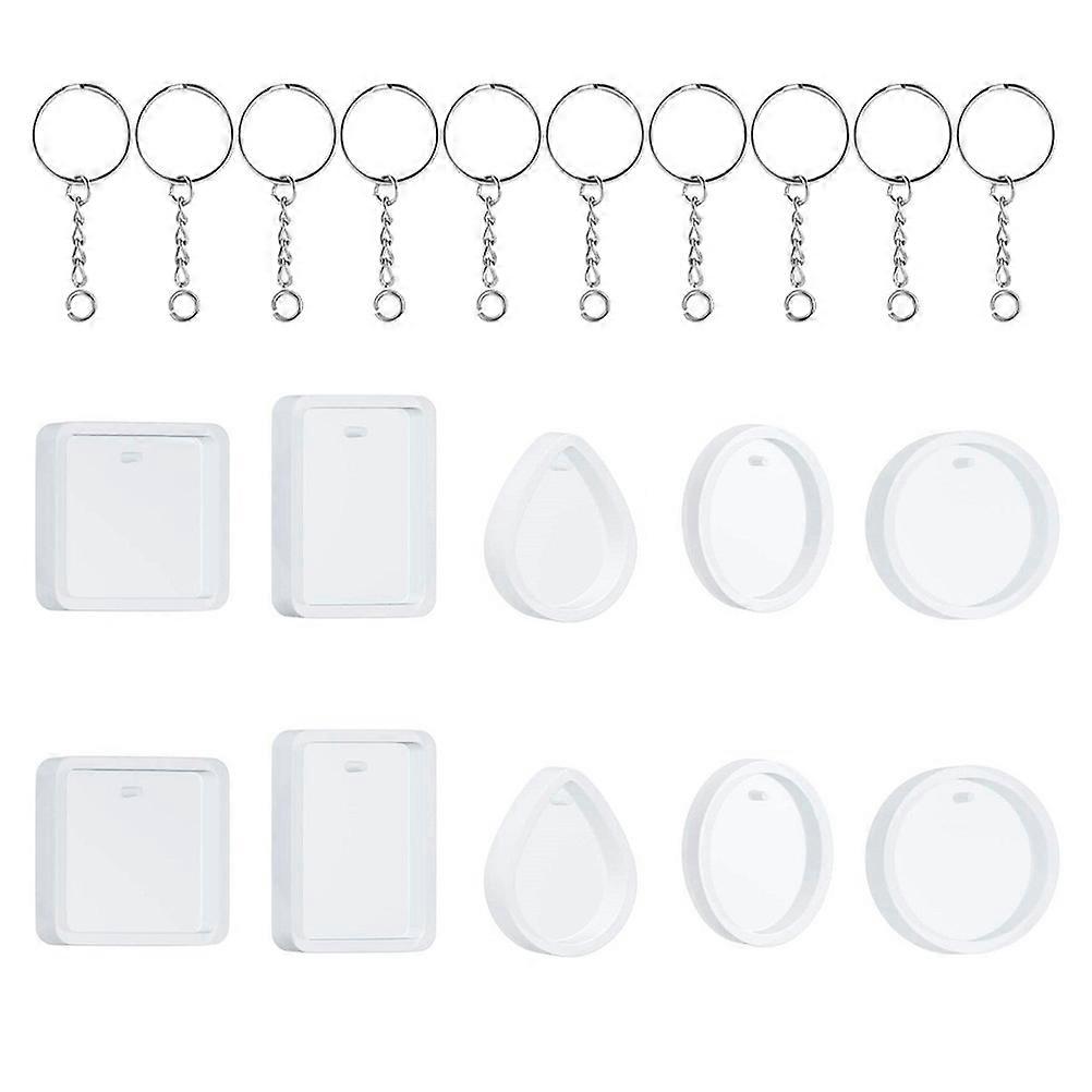 Epoxy Pendant Mold Set For Creative DIY Keychain Making Assorted Colors Suitable For Craft Enthusiasts 20Pcs