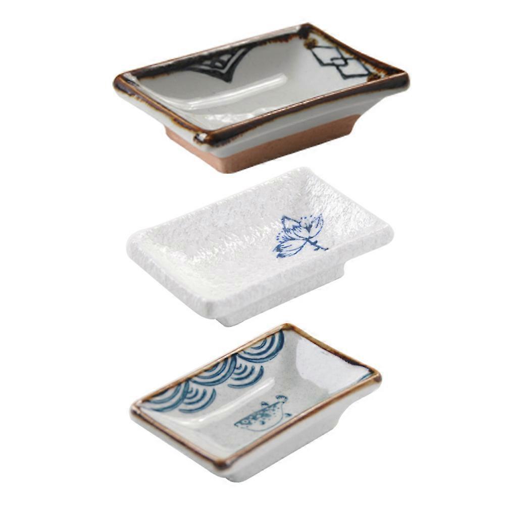 Creative Ceramic Seasoning Dish for Home Use 3Pcs Assorted Colors